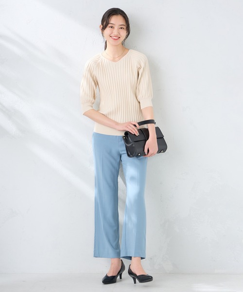 a.v.v（アーヴェヴェ）の「［支持率NO.1/接触冷感/速乾/UVカット/イージーケア］スッキリ見えストレートパンツ（スラックス・レディース・グレイッシュベージュ/ライトピンク/ブラック/ネイビー・SMALL/X-SMALL/X-LARGE/LARGE/MEDIUM）」の20枚目の写真