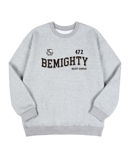 BEMIGHTY(ビーマイティー)の「スポーティウェーブロゴオーバーサイズ特別裏毛スウェットシャツ(スウェット・メンズ・ブラック/ネイビー/グレー・MEDIUM/LARGE/X-LARGE/XX-LARGE)」の5枚目の写真