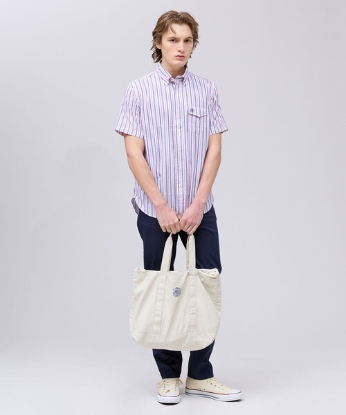 J.PRESS(ジェイプレス)の「ひんやりで品あり【吸水速乾 / 接触冷感 / 高通気性】Aero Weave クールマックスサッカー ストライプ シャツ / B.D.(シャツ/ブラウス・メンズ・グリーン系1/サックスブルー系7/ピンク系1・MEDIUM/X-LARGE/LARGE)」の10枚目の写真