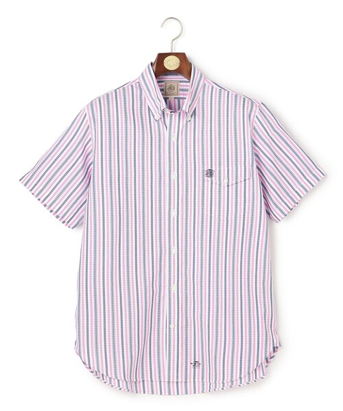 J.PRESS(ジェイプレス)の「ひんやりで品あり【吸水速乾 / 接触冷感 / 高通気性】Aero Weave クールマックスサッカー ストライプ シャツ / B.D.(シャツ/ブラウス・メンズ・グリーン系1/サックスブルー系7/ピンク系1・MEDIUM/X-LARGE/LARGE)」の11枚目の写真