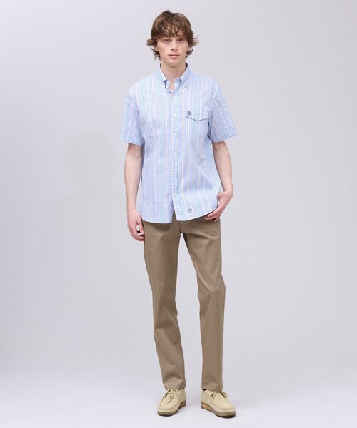 J.PRESS(ジェイプレス)の「ひんやりで品あり【吸水速乾 / 接触冷感 / 高通気性】Aero Weave クールマックスサッカー ストライプ シャツ / B.D.(シャツ/ブラウス・メンズ・グリーン系1/サックスブルー系7/ピンク系1・MEDIUM/X-LARGE/LARGE)」の12枚目の写真