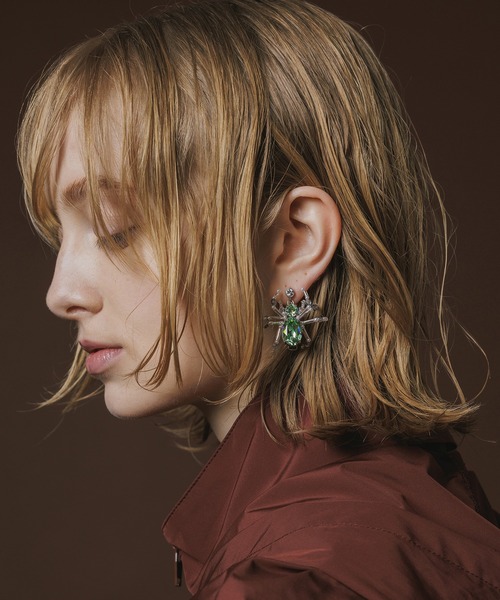 NON TOKYO(ノントーキョー)の「CRYSTAL SPIDER EARRING(イヤリング・レディース・ホワイト/グリーン/ピンク・FREE)」の3枚目の写真