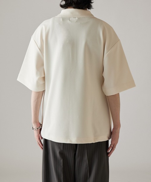 Lui's（ルイス）の「ジョーゼットハーフジップS/Sカットソー（Tシャツ/カットソー・メンズ・ネイビー/ホワイト/ブラック・FREE）」の6枚目の写真