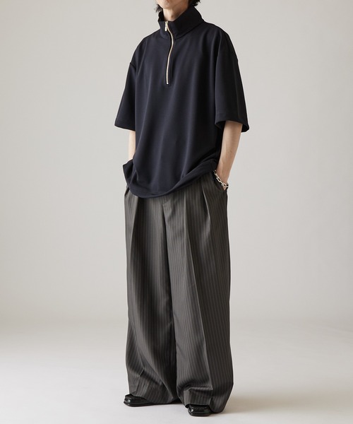 Lui's（ルイス）の「ジョーゼットハーフジップS/Sカットソー（Tシャツ/カットソー・メンズ・ネイビー/ホワイト/ブラック・FREE）」の18枚目の写真