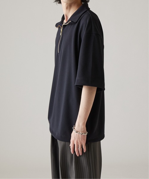 Lui's（ルイス）の「ジョーゼットハーフジップS/Sカットソー（Tシャツ/カットソー・メンズ・ネイビー/ホワイト/ブラック・FREE）」の16枚目の写真