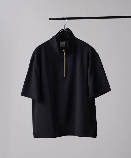 Lui's(ルイス)の「ジョーゼットハーフジップ半袖Tシャツ(Tシャツ/カットソー・メンズ・ネイビー/ホワイト/ブラック・FREE)」の21枚目の写真