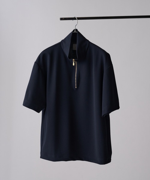 Lui's(ルイス)の「ジョーゼットハーフジップ半袖Tシャツ(Tシャツ/カットソー・メンズ・ネイビー/ホワイト/ブラック・FREE)」の22枚目の写真