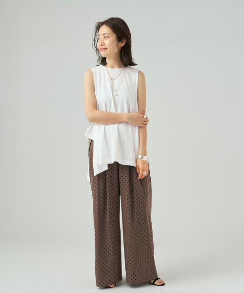 VERMEIL par iena(ヴェルメイユパーイエナ)の「TanC TOKYO タンクトウキョウ SIDE OPEN タンクトップ TC26A-039(Tシャツ/カットソー・レディース・ブラック/ホワイト・FREE)」の18枚目の写真