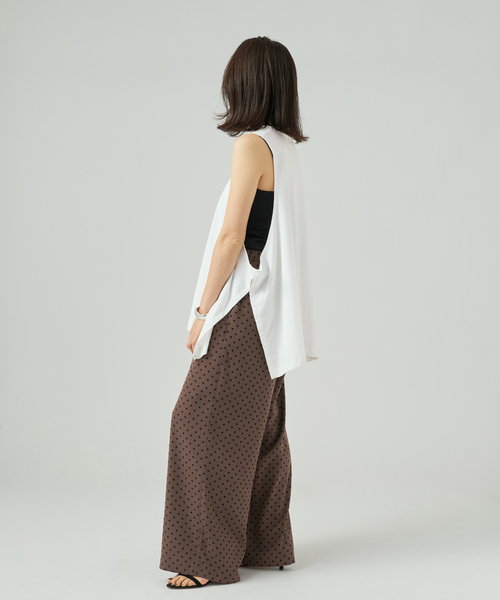 VERMEIL par iena(ヴェルメイユパーイエナ)の「TanC TOKYO タンクトウキョウ SIDE OPEN タンクトップ TC26A-039(Tシャツ/カットソー・レディース・ブラック/ホワイト・FREE)」の17枚目の写真