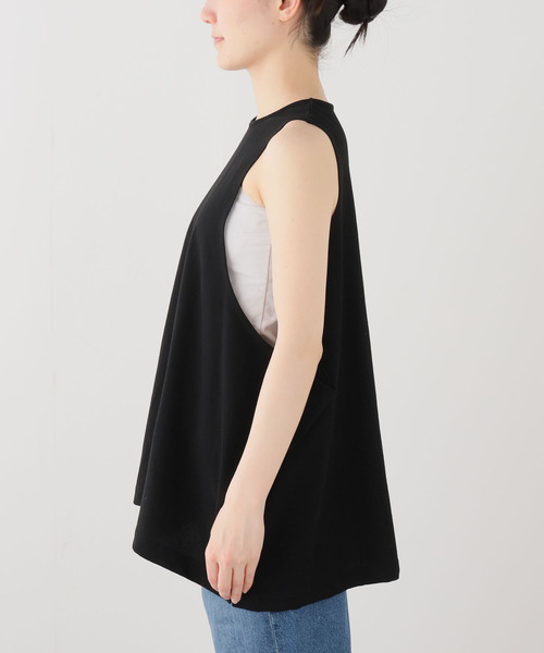 VERMEIL par iena(ヴェルメイユパーイエナ)の「TanC TOKYO タンクトウキョウ SIDE OPEN タンクトップ TC26A-039(Tシャツ/カットソー・レディース・ブラック/ホワイト・FREE)」の12枚目の写真