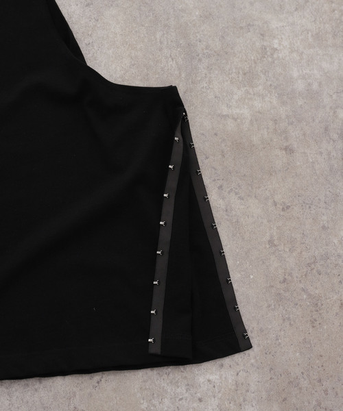 VERMEIL par iena(ヴェルメイユパーイエナ)の「TanC TOKYO タンクトウキョウ SIDE OPEN タンクトップ TC26A-039(Tシャツ/カットソー・レディース・ブラック/ホワイト・FREE)」の8枚目の写真