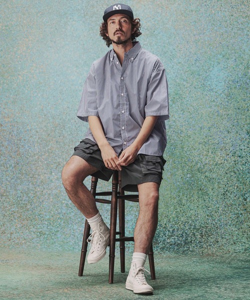 THEOREM(セオレム)の「mhs2632- High Tech Stripe HS Shirt ストライプハーフスリーブシャツ(TRM-6717)(シャツ/ブラウス・メンズ・オフホワイト/ネイビー・M/L)」の6枚目の写真