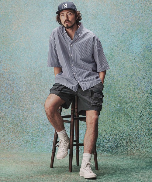 THEOREM(セオレム)の「mhs2632- High Tech Stripe HS Shirt ストライプハーフスリーブシャツ(TRM-6717)(シャツ/ブラウス・メンズ・オフホワイト/ネイビー・M/L)」の7枚目の写真