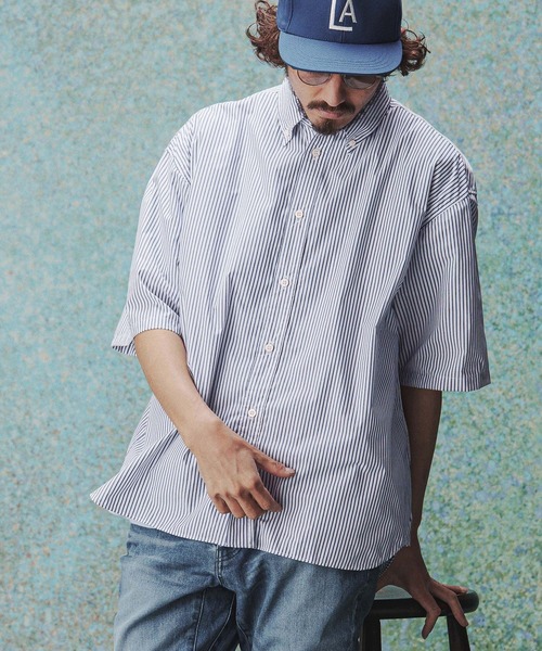 THEOREM(セオレム)の「mhs2632- High Tech Stripe HS Shirt ストライプハーフスリーブシャツ(TRM-6717)(シャツ/ブラウス・メンズ・オフホワイト/ネイビー・M/L)」の10枚目の写真