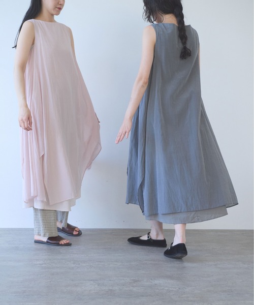 yuni(ユニ )の「△C/Si layerd one-piece(ワンピース・レディース・チャコールグレー/ピンク/カーキ・FREE)」の7枚目の写真