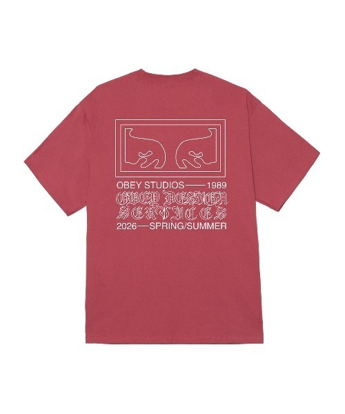 OBEY（オベイ）の「OBEY DESIGN SERVICES（オベイ デザイン サービスズ）（Tシャツ/カットソー・メンズ・レッド系/ホワイト系/ブラック系・MEDIUM/LARGE/X-LARGE）」の3枚目の写真
