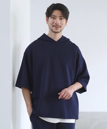 SPU（スプ）の「【セットアップ対応】防シワ・抗ピリング・接触冷感・ウォッシャブル機能性ハイポンチ半袖プルパーカー（パーカー）」