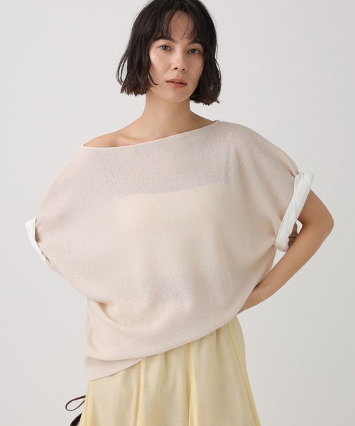 BABYLONE(バビロン)の「ワッフルロールアップTEE(Tシャツ/カットソー・レディース・ベージュ/ブラック・フリー)」の12枚目の写真