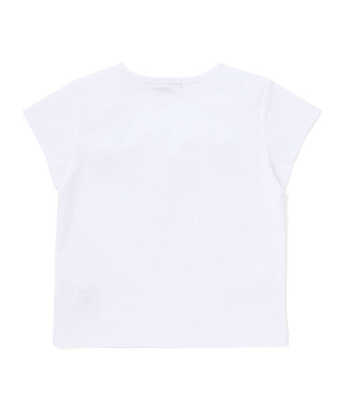BeBe(ベベ)の「サテンフラワーモチーフポンチ半袖Tシャツ(Tシャツ/カットソー・キッズ・パープル/ホワイト・130cm/140cm/150cm/120cm)」の7枚目の写真