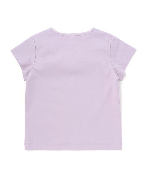BeBe(ベベ)の「サテンフラワーモチーフポンチ半袖Tシャツ(Tシャツ/カットソー・キッズ・パープル/ホワイト・130cm/140cm/150cm/120cm)」の10枚目の写真