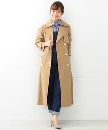 Ray BEAMS | Ray BEAMS / テンセル コットン ロング トレンチ(トレンチコート)