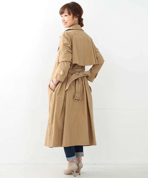 Ray BEAMS（レイビームス）の「Ray BEAMS / テンセル コットン ロング トレンチ（トレンチコート・レディース・シルバー/ブラウン系その他・1/0）」の14枚目の写真