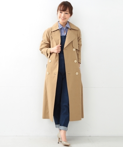 Ray BEAMS（レイビームス）の「Ray BEAMS / テンセル コットン ロング トレンチ（トレンチコート・レディース・シルバー/ブラウン系その他・1/0）」の4枚目の写真