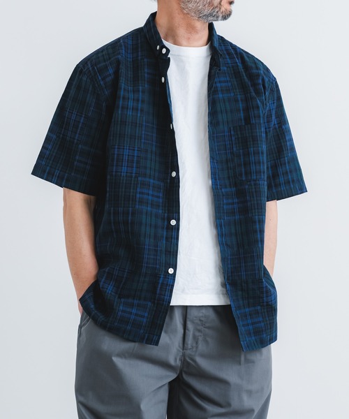 quadro(クオドロ)の「パッチワークパターンBD半袖シャツ(シャツ/ブラウス・メンズ・ブルー/レッド・MEDIUM/LARGE)」の12枚目の写真