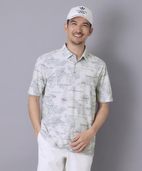 adabat(アダバット)の「【ADABAT NAVY】吸水速乾/UVカット エアロフォトリンクスプリント半袖ポロシャツ(ポロシャツ・メンズ・ライトグレー系/ネイビー系/ブルー系5・50/48/46/52)」の5枚目の写真