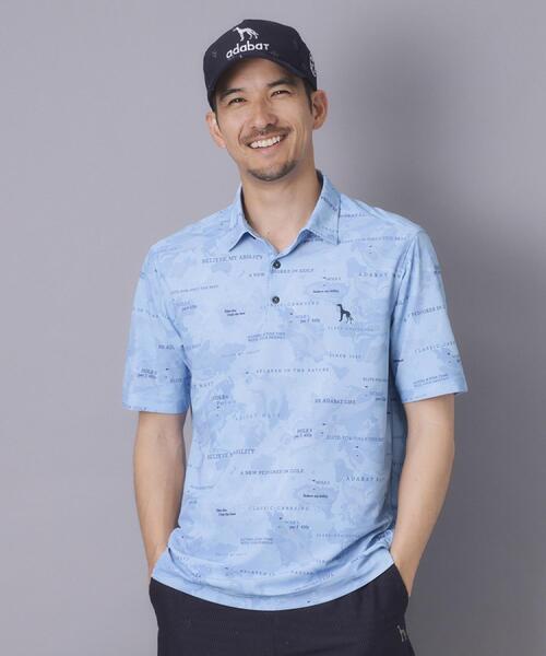 adabat(アダバット)の「【ADABAT NAVY】吸水速乾/UVカット エアロフォトリンクスプリント半袖ポロシャツ(ポロシャツ・メンズ・ライトグレー系/ネイビー系/ブルー系5・50/48/46/52)」の11枚目の写真