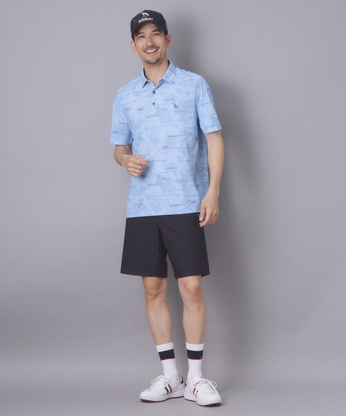 adabat(アダバット)の「【ADABAT NAVY】吸水速乾/UVカット エアロフォトリンクスプリント半袖ポロシャツ(ポロシャツ・メンズ・ライトグレー系/ネイビー系/ブルー系5・50/48/46/52)」の13枚目の写真