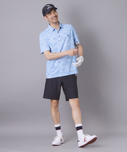 adabat(アダバット)の「【ADABAT NAVY】吸水速乾/UVカット エアロフォトリンクスプリント半袖ポロシャツ(ポロシャツ・メンズ・ライトグレー系/ネイビー系/ブルー系5・50/48/46/52)」の14枚目の写真