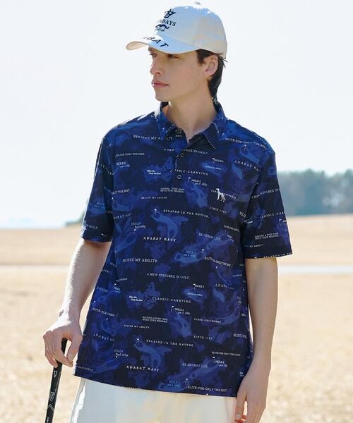 adabat(アダバット)の「【ADABAT NAVY】吸水速乾/UVカット エアロフォトリンクスプリント半袖ポロシャツ(ポロシャツ・メンズ・ライトグレー系/ネイビー系/ブルー系5・50/48/46/52)」の16枚目の写真