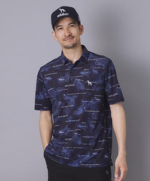 adabat(アダバット)の「【ADABAT NAVY】吸水速乾/UVカット エアロフォトリンクスプリント半袖ポロシャツ(ポロシャツ・メンズ・ライトグレー系/ネイビー系/ブルー系5・50/48/46/52)」の18枚目の写真