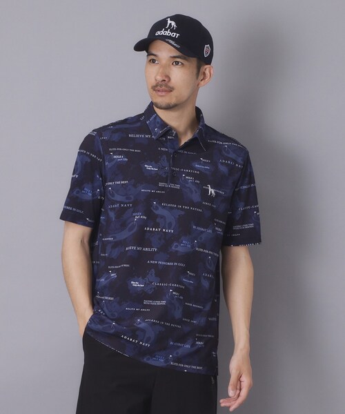 adabat(アダバット)の「【ADABAT NAVY】吸水速乾/UVカット エアロフォトリンクスプリント半袖ポロシャツ(ポロシャツ・メンズ・ライトグレー系/ネイビー系/ブルー系5・50/48/46/52)」の19枚目の写真