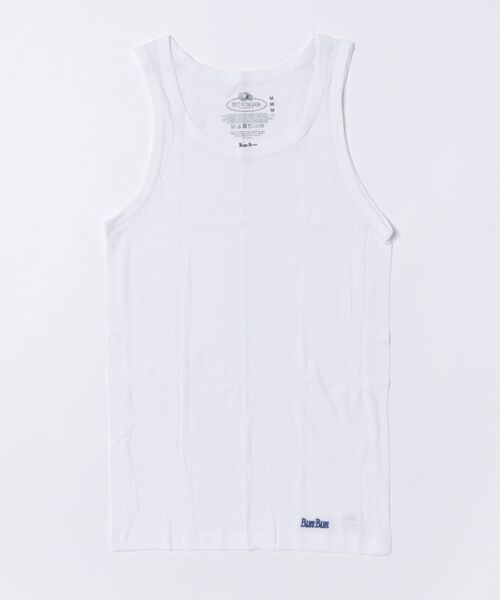 BLUE BLUE（ブルーブルー）の「FRUIT OF THE LOOM × BLUE BLUE /2パックリブタンクトップ（キャミソール・メンズ・ホワイト・M/S/XL/L）」の12枚目の写真