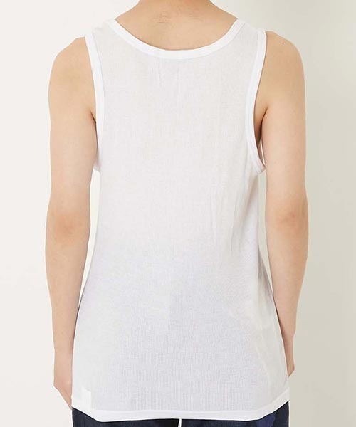 BLUE BLUE（ブルーブルー）の「FRUIT OF THE LOOM × BLUE BLUE /2パックリブタンクトップ（キャミソール・メンズ・ホワイト・M/S/XL/L）」の4枚目の写真