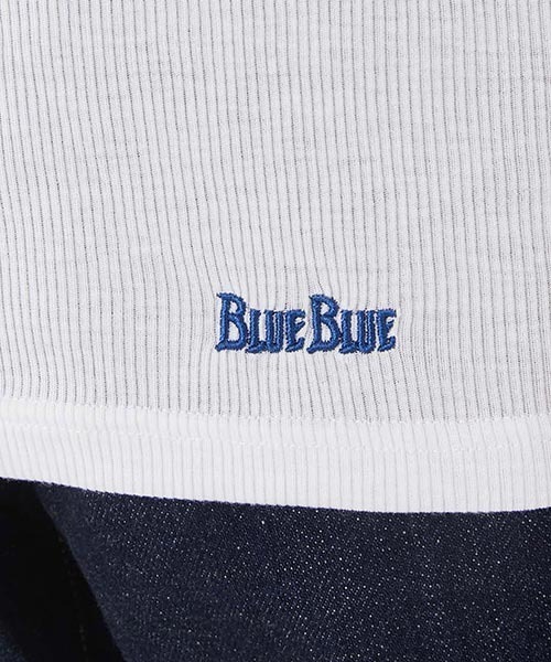 BLUE BLUE（ブルーブルー）の「FRUIT OF THE LOOM × BLUE BLUE /2パックリブタンクトップ（キャミソール・メンズ・ホワイト・M/S/XL/L）」の6枚目の写真