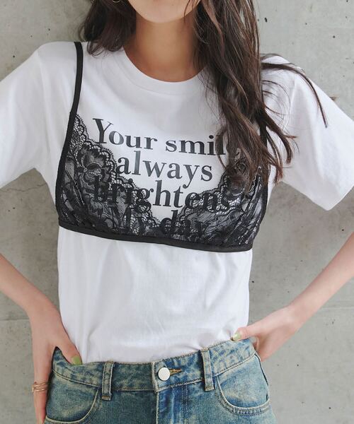 KOBE LETTUCE(コウベレタス)の「ロゴミニTシャツ(Tシャツ/カットソー・レディース・オフホワイト/グレー/ブラック・M)」の2枚目の写真
