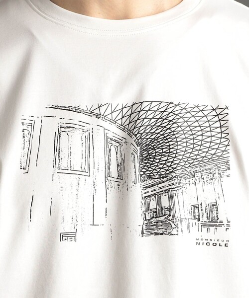 MONSIEUR NICOLE（ムッシュニコル）の「イラストプリントTシャツ（Tシャツ/カットソー・メンズ・ホワイト・L/M/XL）」の9枚目の写真