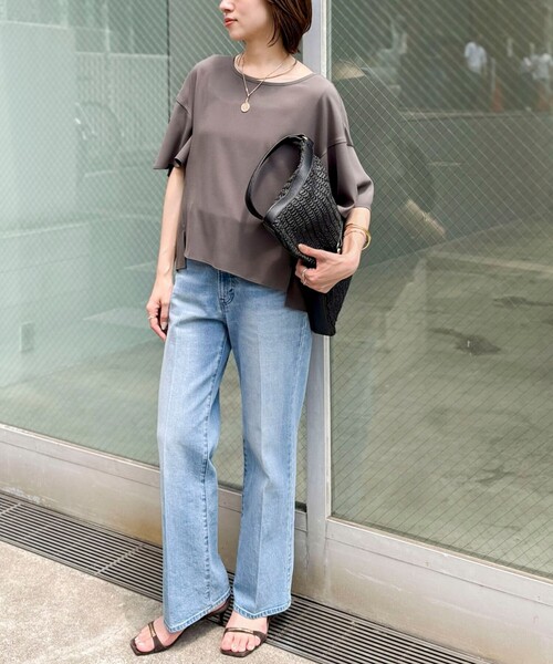 NOLLEY’S(ノーリーズ)の「【WEB限定】ウォッシャブルストレッチジョーゼットラッフル袖ブラウス(シャツ/ブラウス・レディース・オフホワイト/チャコールグレー/ブラウン/ネイビー・38)」の12枚目の写真