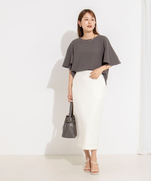 NOLLEY’S(ノーリーズ)の「【WEB限定】ウォッシャブルストレッチジョーゼットラッフル袖ブラウス(シャツ/ブラウス・レディース・オフホワイト/チャコールグレー/ブラウン/ネイビー・38)」の18枚目の写真