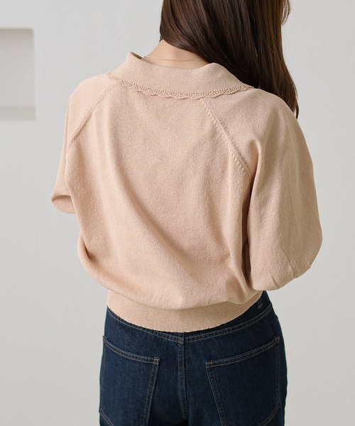 apres jour clair(アプレジュールクレア)の「【apres jour clair】スカラップ襟ポロニット(Tシャツ/カットソー・レディース・ピンクベージュ/アイボリー/ミント・X-LARGE/フリー)」の22枚目の写真