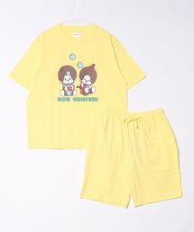 Salong hameu（サロン ハミュー）の「モンチッチ ルームウェア上下セット/プリントTシャツ&ハーフパンツ セットアップ ビッグシルエット ユニセックス（ルームウェア/パジャマ）」