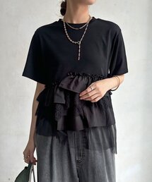 【WEB限定】異素材切替フリルTEE