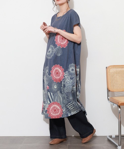 BARNDOOR(バーンドア)の「天竺フレアーOP 26SS 半袖(ワンピース・レディース・ベージュ系2/オートミール/イエロー系/ネイビー系2/ネイビー系/ブラック・FREE)」の6枚目の写真