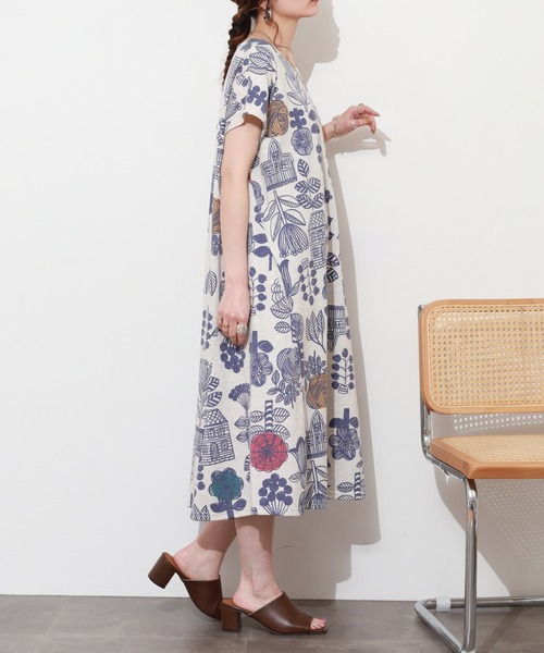 BARNDOOR(バーンドア)の「天竺フレアーOP 26SS 半袖(ワンピース・レディース・ベージュ系2/オートミール/イエロー系/ネイビー系2/ネイビー系/ブラック・FREE)」の16枚目の写真