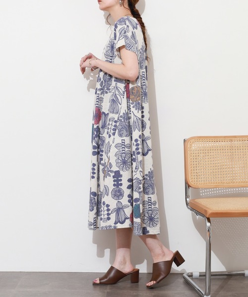BARNDOOR(バーンドア)の「天竺フレアーOP 26SS 半袖(ワンピース・レディース・ベージュ系2/オートミール/イエロー系/ネイビー系2/ネイビー系/ブラック・FREE)」の12枚目の写真