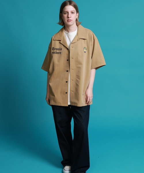 CORPUS SELECT(コーパストーキョー)の「【YOIDORE/酔いどれ】テキーラ ストライプ 半袖シャツ(シャツ/ブラウス・メンズ・ブラック/グレー/ベージュ・M/L/XL)」の4枚目の写真