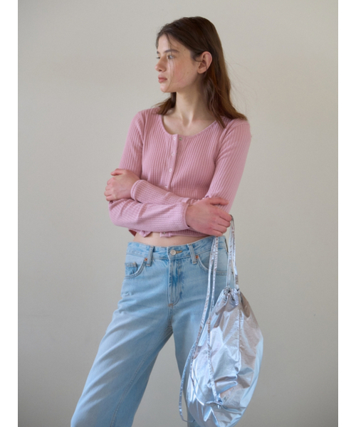 UNNOUT(アナウト)の「SOFT RIB JERSEY CARDIGAN PINK(カーディガン/ボレロ・レディース・その他・FREE)」の3枚目の写真